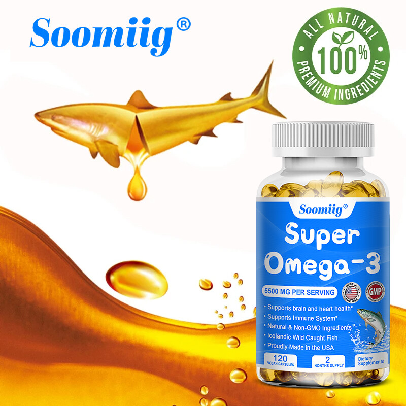 Omega 3 Fish Oil 5500mg 30/60/120Capsules; EPA/DHA Support Heart, Brain, Eyes
