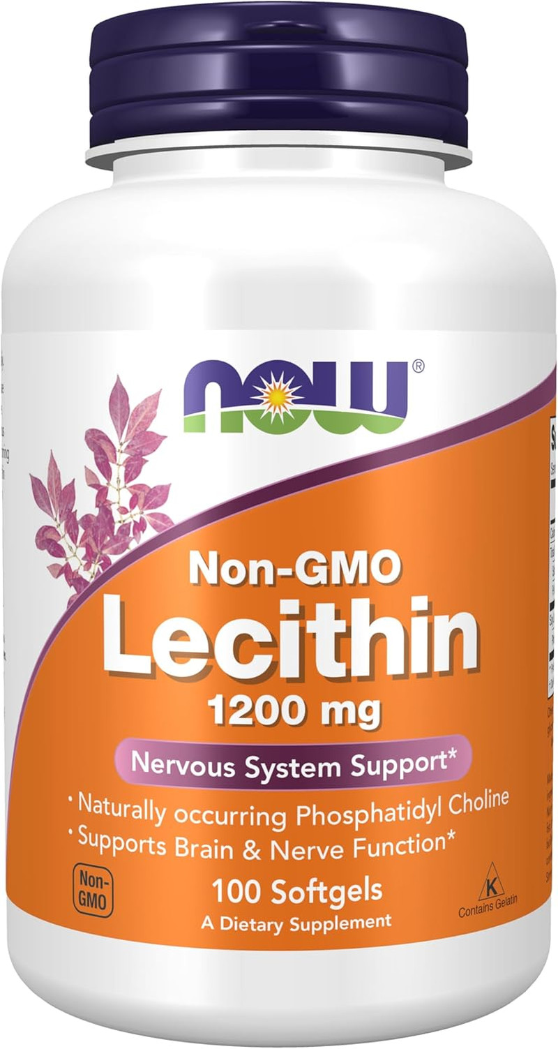 NOW Supplements Lecithin 1200 mg with naturally occurring Phosphatidyl Choline