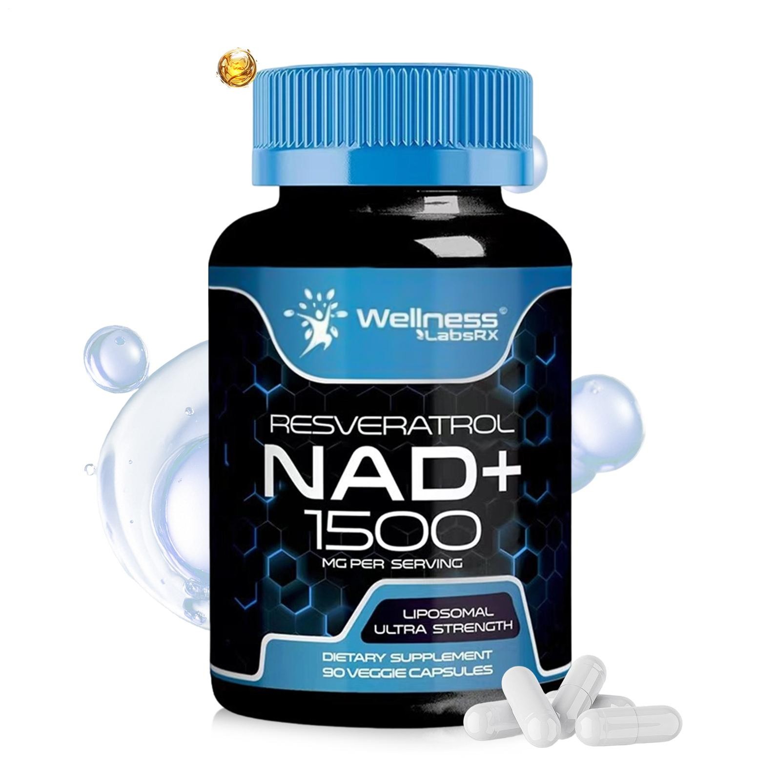N A D Supplement, 1500mg – Liposomal NAD+ Supplement with Resveratrol N A D Plus