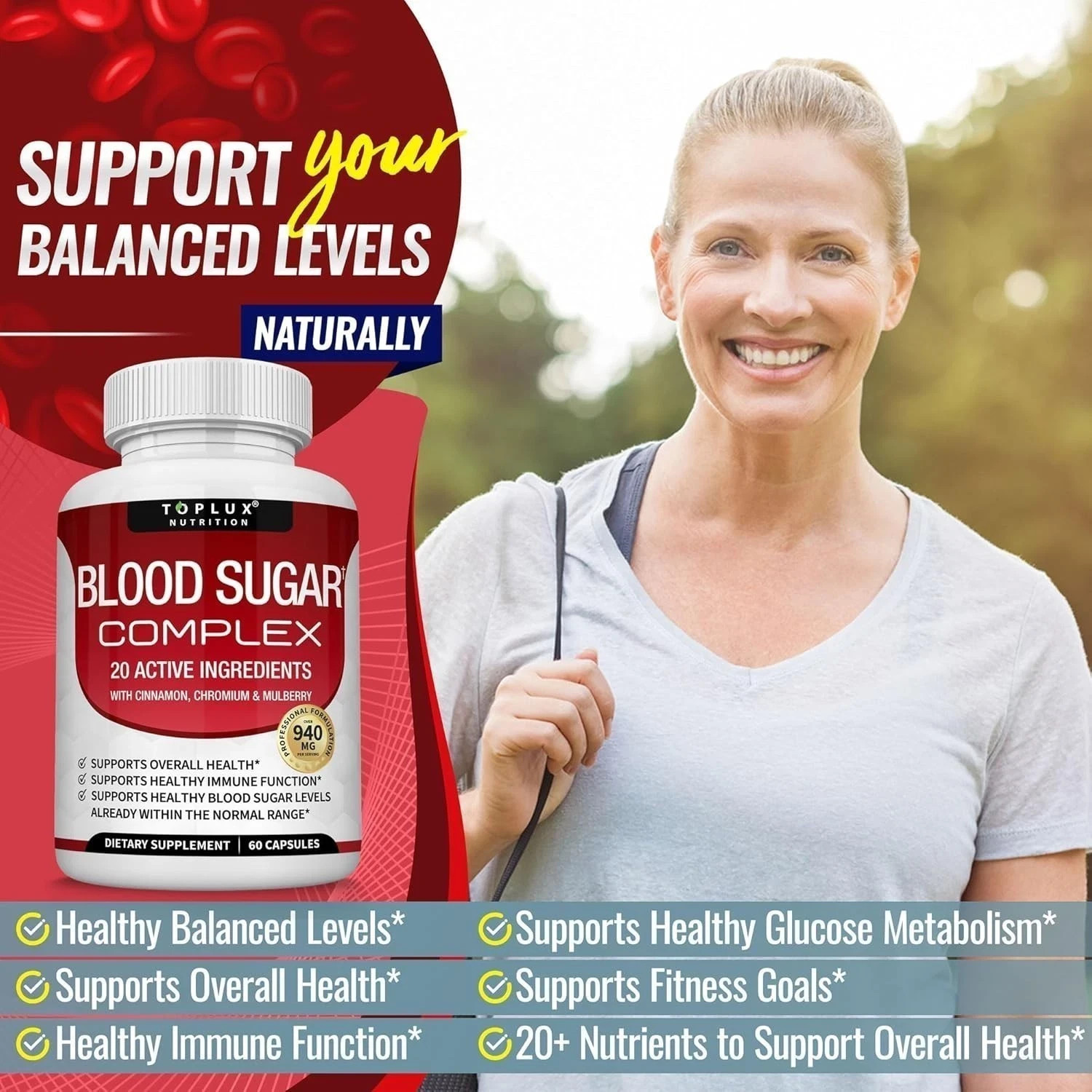 Blood Sugar Complex w/ Cinnamon, Chromium & Mulberry 60 Capsules