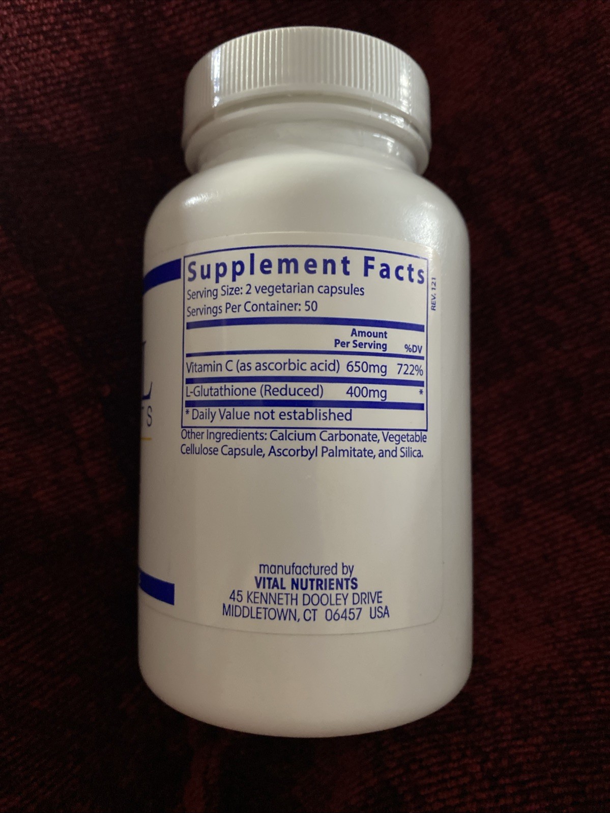 Vital Nutrients Glutathione 400mg 100 Veg Capsules Exp. 04/26