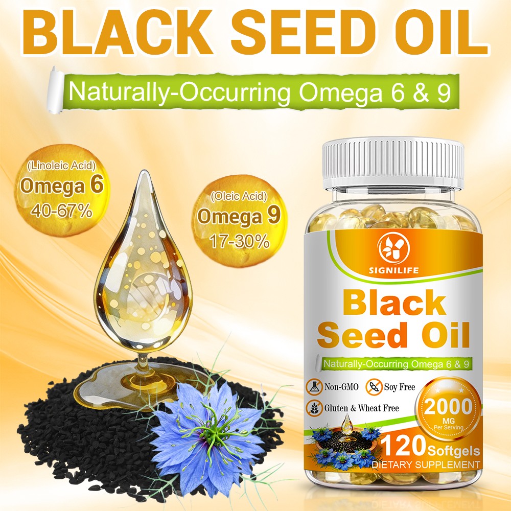 Black Seed Oil Capsules 2000mg 120 Count Softgels -Premium Cold Pressed Non-GMO