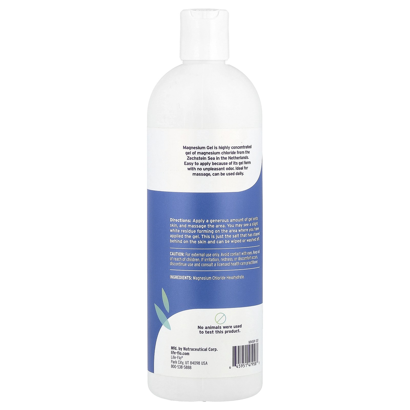 Life Flo Health Magnesium Gel 16 fl oz 473 ml Not Tested on Animals