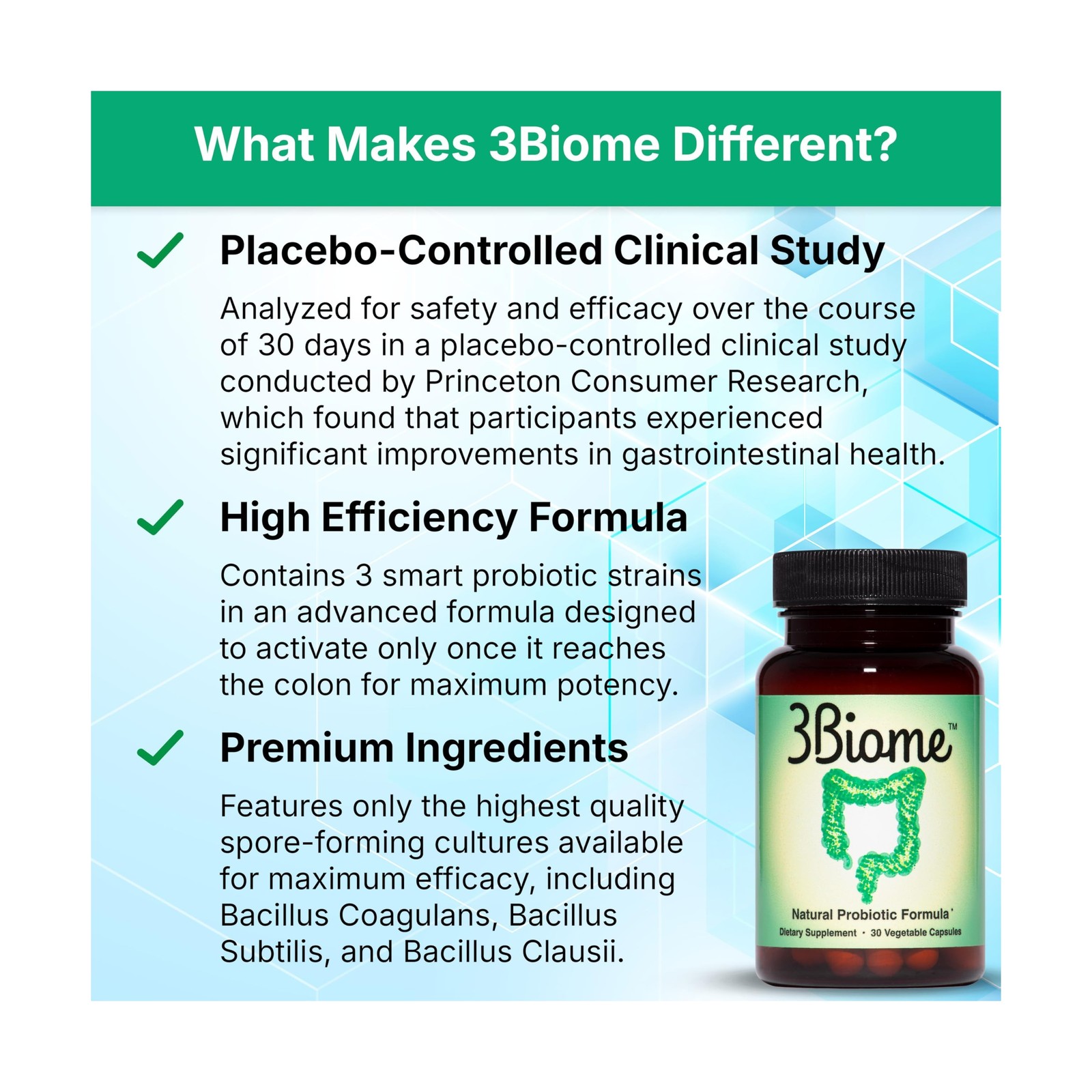 Natural Probiotic Supplement – Non-GMO, Vegan, Gluten-Free 30 Count (Pack of 1)