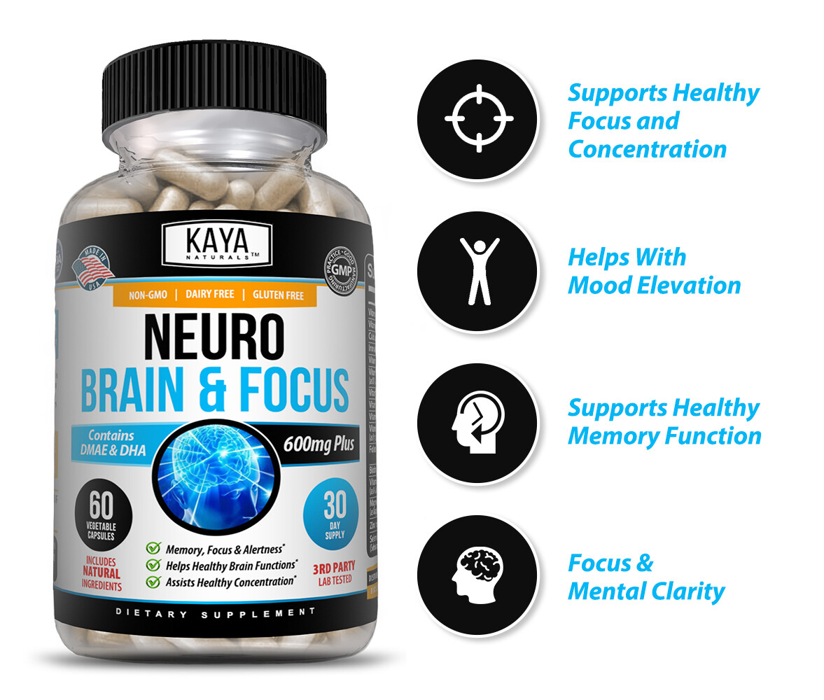 Neuro Brain & Focus 60ct, Healthy Memory Function, Clarity Nootropic Supplement