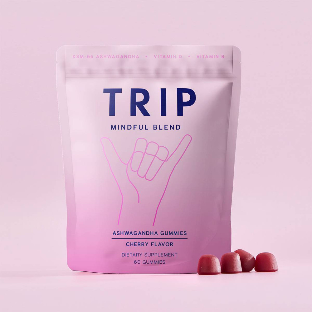 TRIP Ashwagandha Stress Relief Gummy Vitamins – Cherry Flavor – 60ct