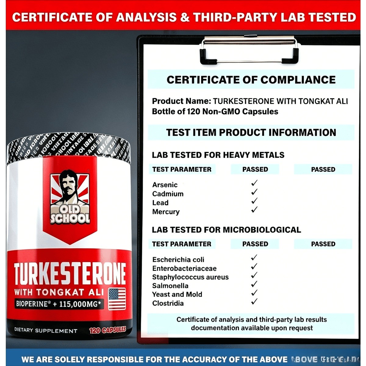 Turkesterone 1500mg – 120 Capsules, Non-GMO & Gluten-Free