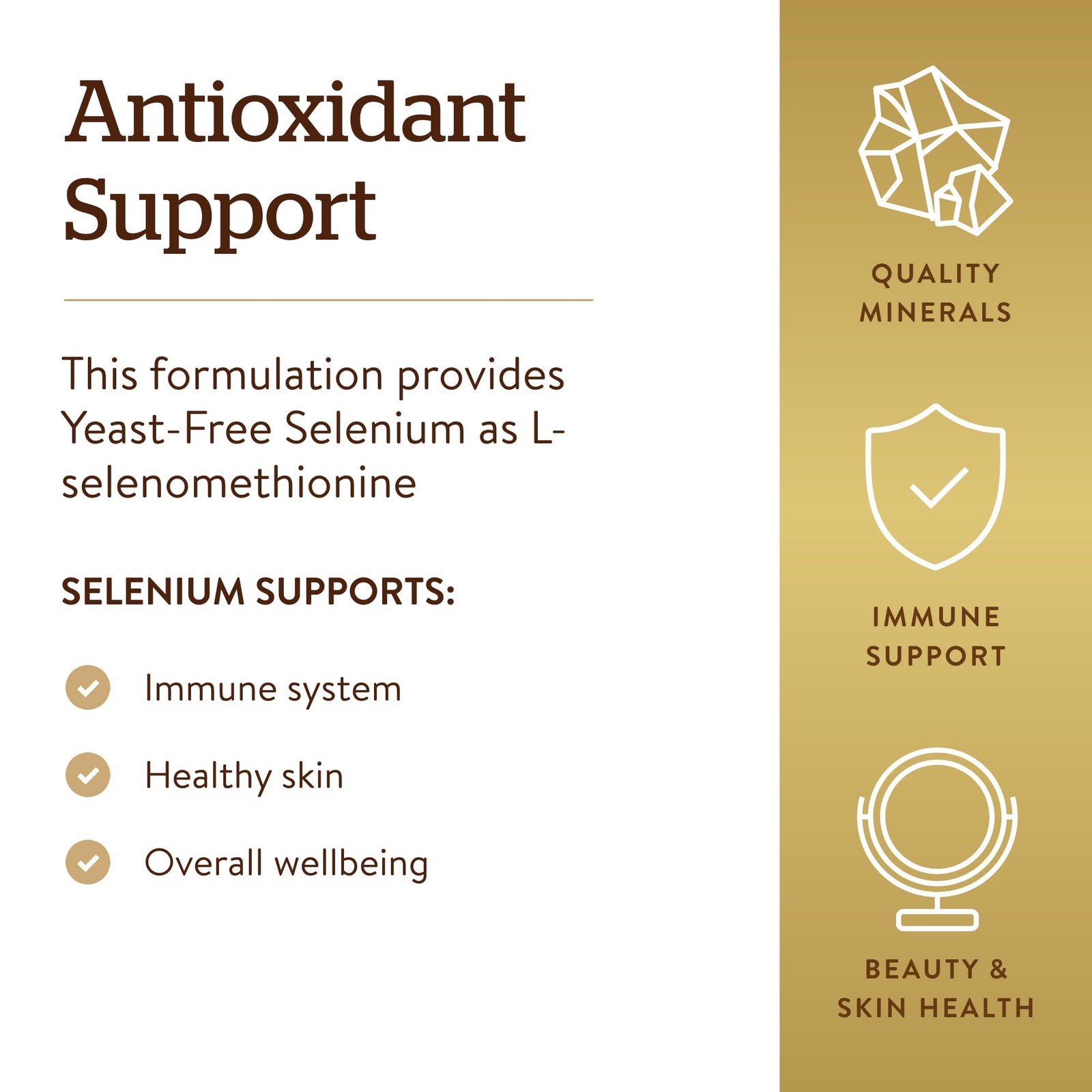 Solgar Yeast-Free Selenium 200 mcg, 250 Count (Pack of 1), Standard Packaging