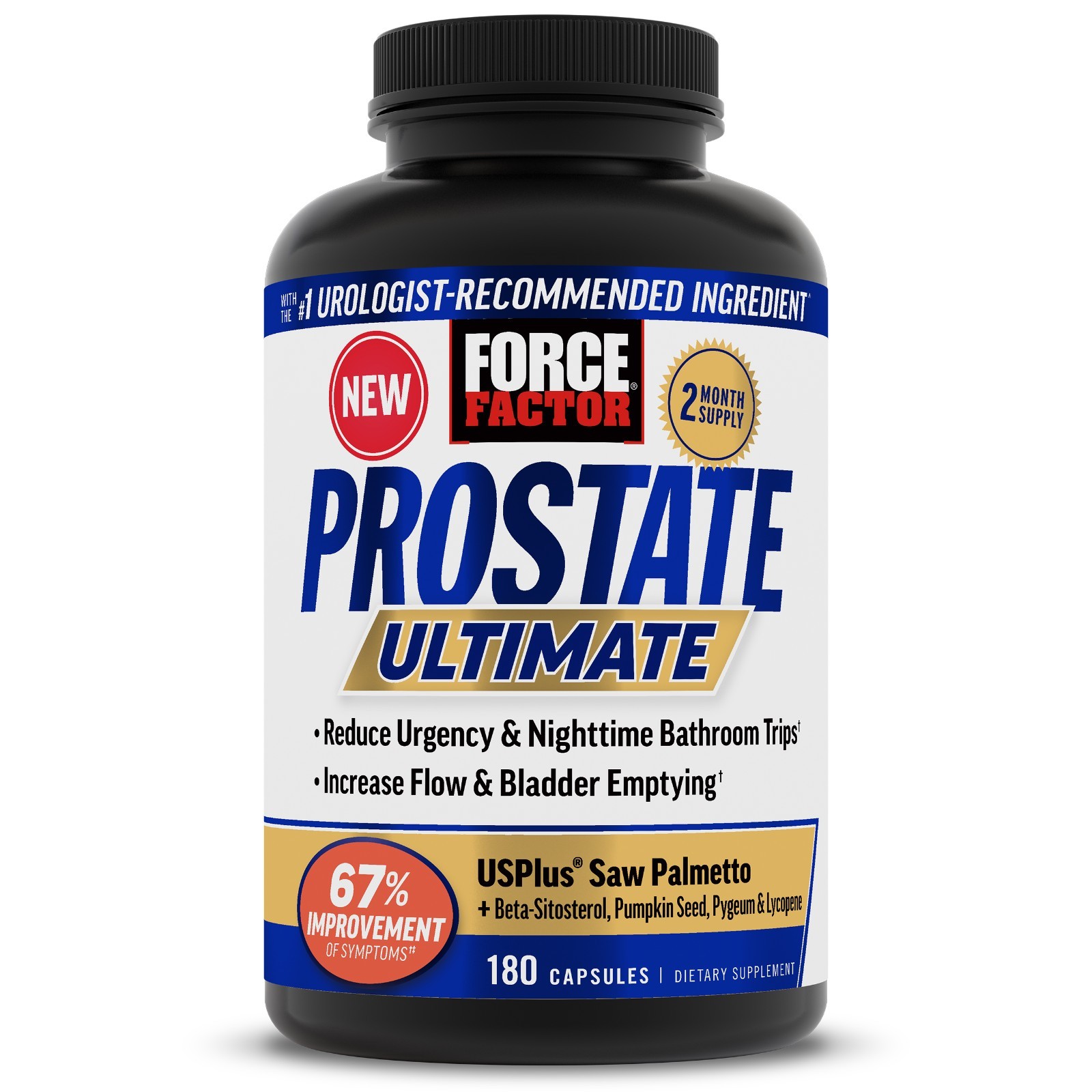 Force Factor Prostate Ultimate Saw Palmetto Nettle Urinary Flow Bladder 180ct