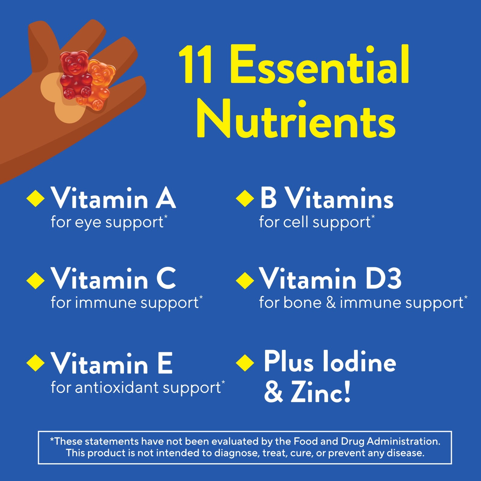 Gummy Multivitamin for Kids Children Toddlers Ages 2+ Years 70 Count Fruit