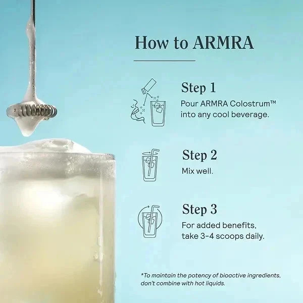 ARMRA Colostrum Health Revival Superfood Grass-Fed Immune Unflavored Jar 120g