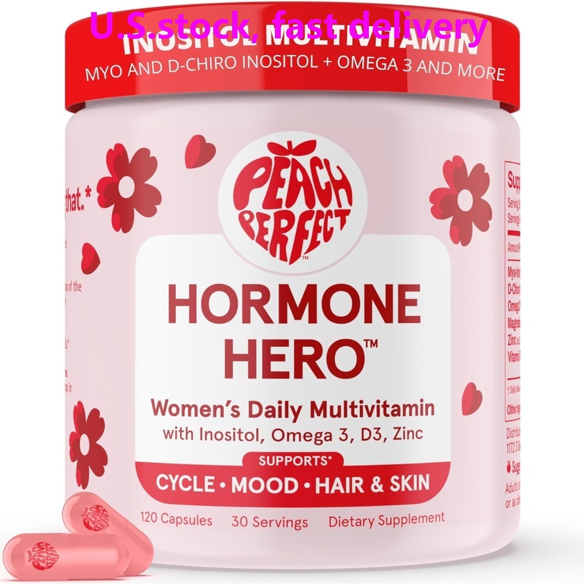 Peach Perfect Myo & D-Chiro Inositol 40:1 Blend with Multivitamin & Omega-3