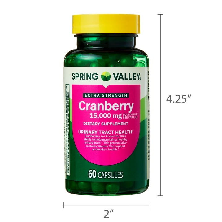 Spring Valley Cranberry 15000mg Extra Strength Capsules Urinary Health 60 Count