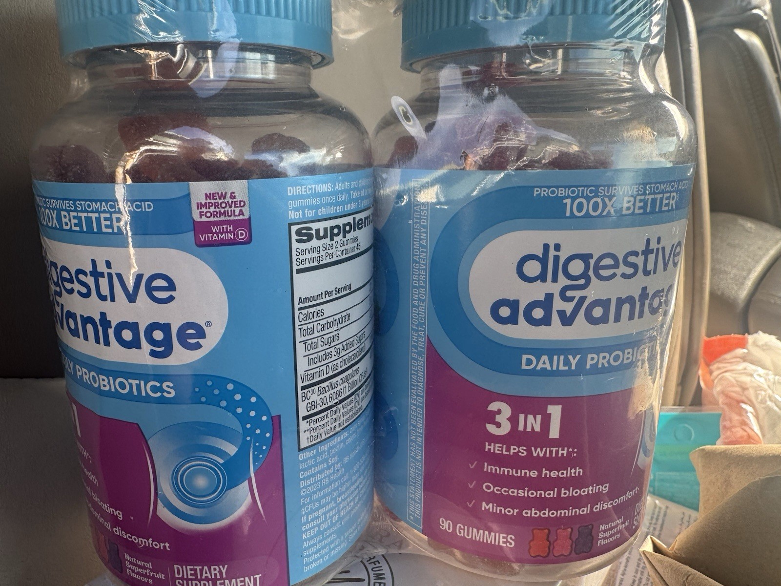 PROBIOTIC Gummies for Digestive Health Women Men 90ct 2 Pack DIGESTIVE ADVANTAGE