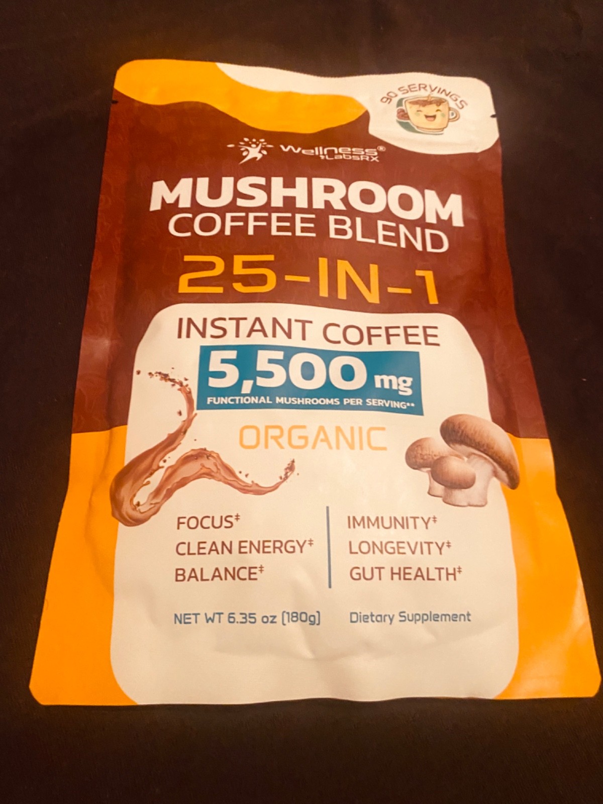 25-in-1 Mushroom Coffee Organic Instant Coffee | Keto Friendly