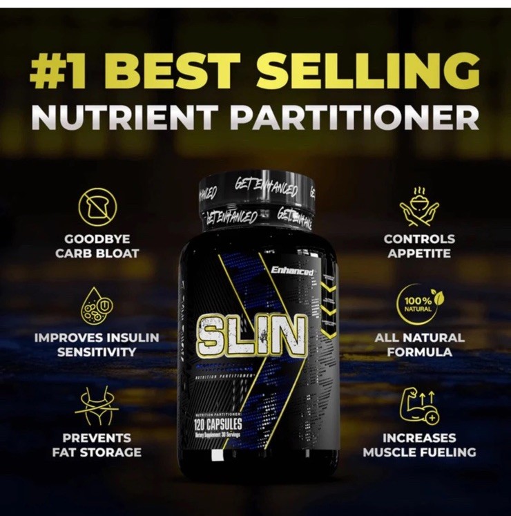 Enhanced Labs SLIN Nutrient Partitioner BuildMuscle New Sealed 120 Caps 06/2027