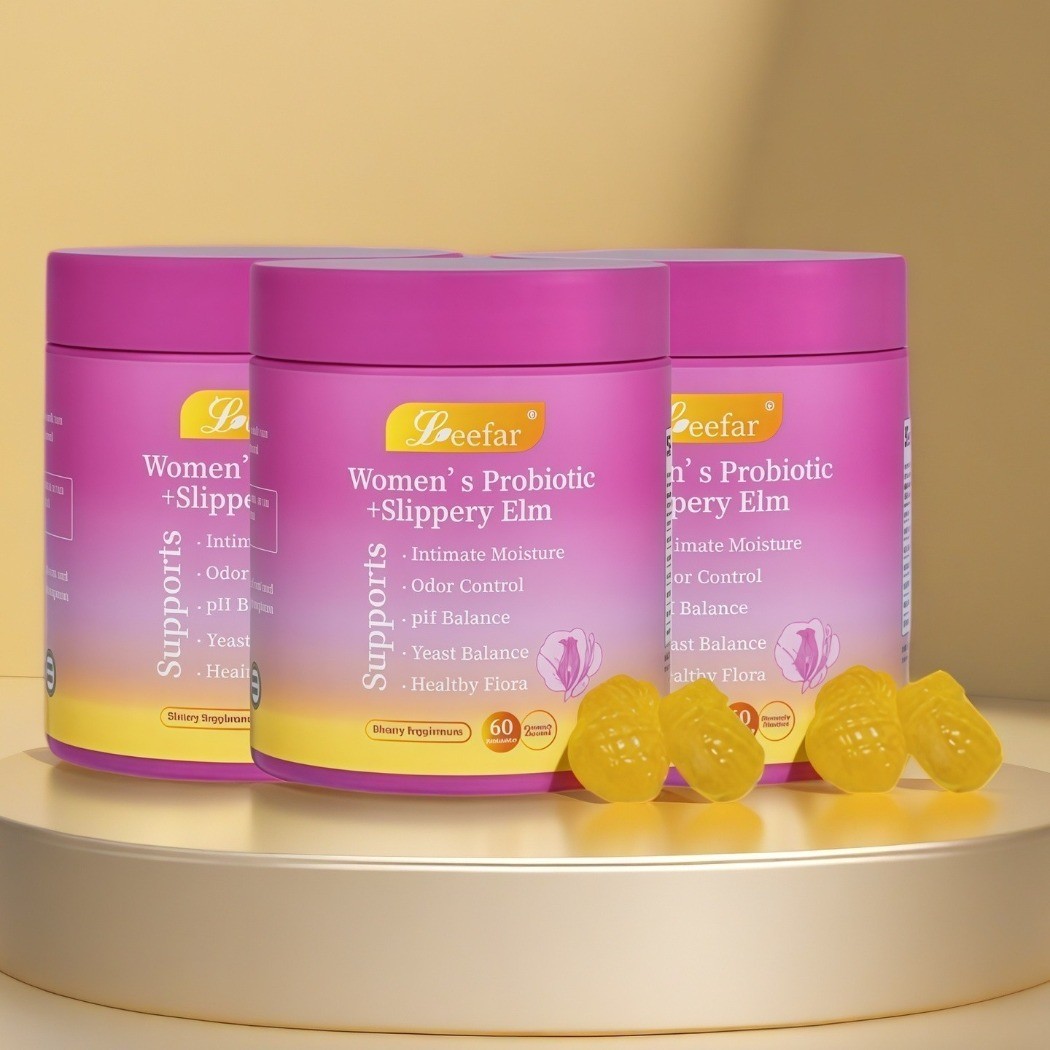 3PCS Women’s Probiotic Gummies Slippery Elm Pineapple pH Balance 60 Gummies