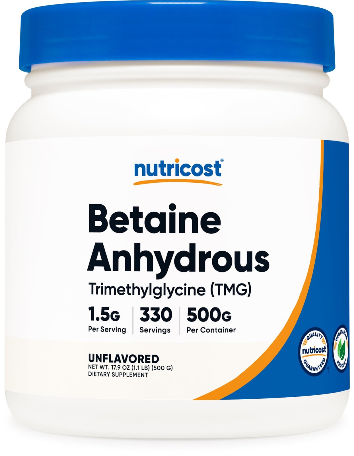 Nutricost Betaine Anhydrous Trimethylglycine (TMG) 1.1 Pound (Pack of 1), Red
