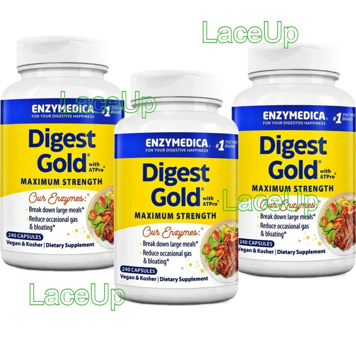 3x 240 each = 720 Capsules, Digest Gold MAXIMUM STRENGTH – Exp 09/2027