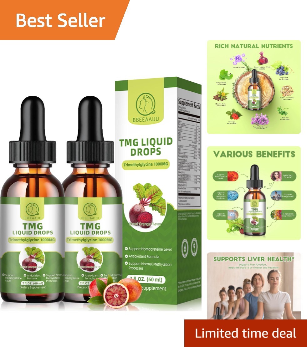 1000MG TMG Liquid Drops – Fast Absorbing Blood Orange Flavor for Daily Wellness