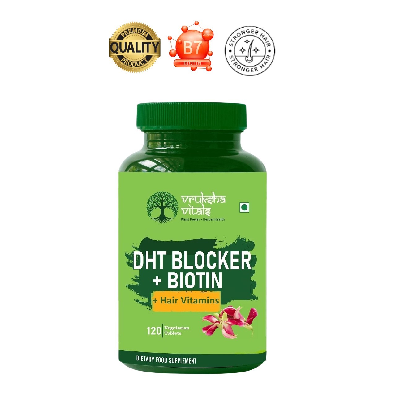 VRUKSHA V.ITALS DHT Biotin 120 Tabs Hair Skin Nails