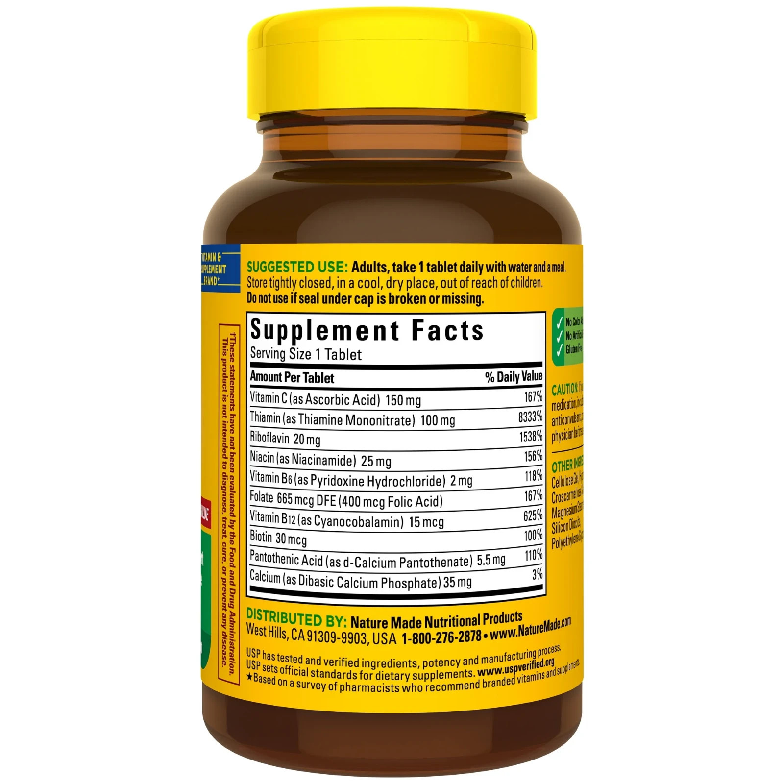 Nature Made Super B Complex with Vitamin C and Folic Acid Tablets 160-COUNT
