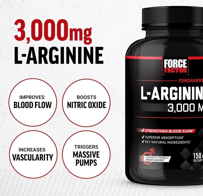Force Factor L-Arginine 3000 MG, Extra Strength Nitric Oxide & Circulation Boost