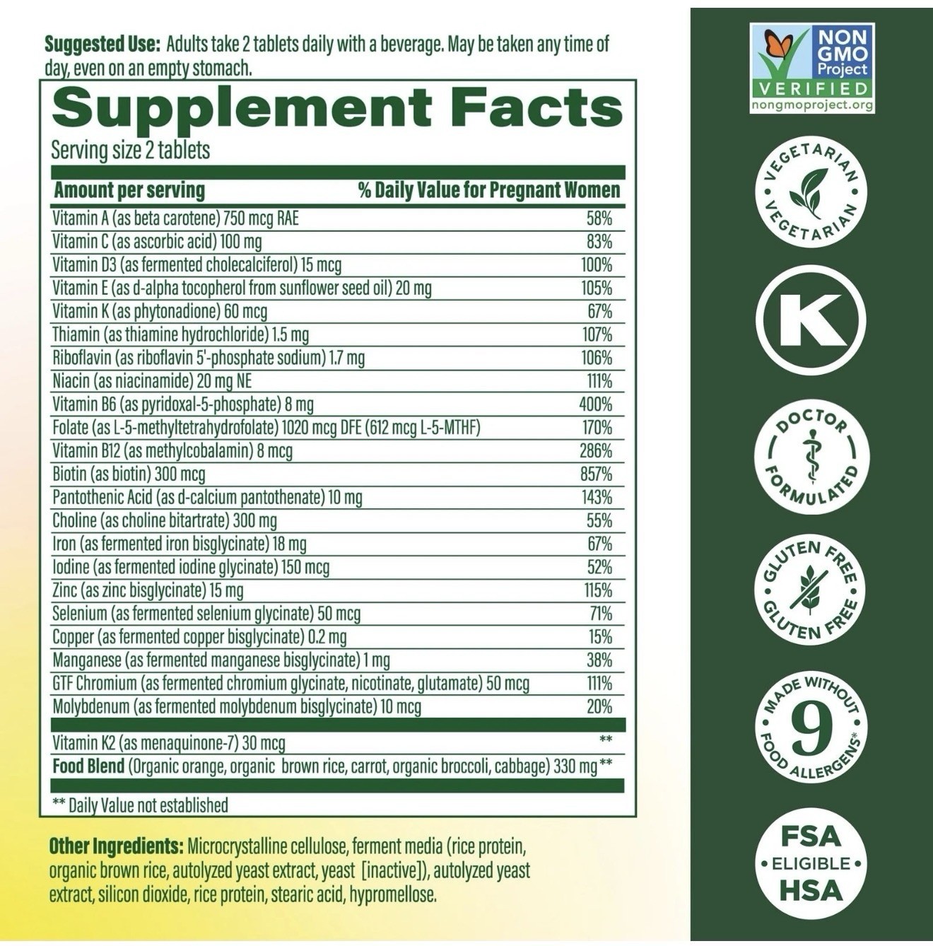 MegaFood Baby & Me 2 Prenatal Vitamins 180 Total Tablets EXP: 06/2026 3 PACK