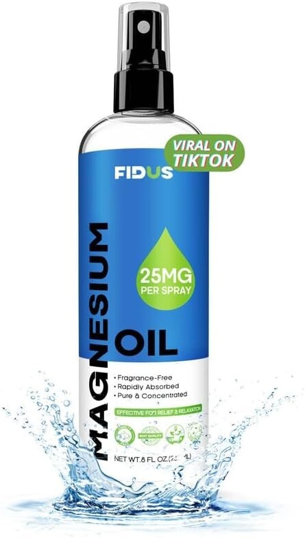 100% Pure Magnesium Oil Spray 8 fl oz – Quick Absorbing Muscle & Joint Relief ..