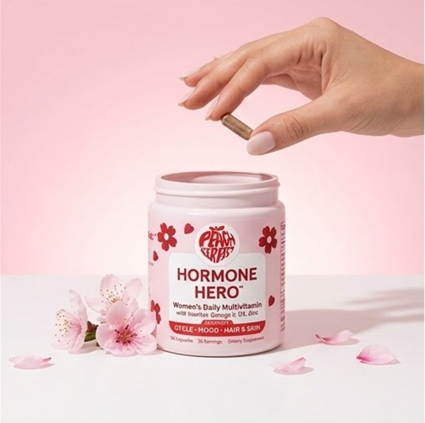Peach Perfect Hormone Hero Inositol Multivitamin 2-Pack Cycle Mood Hair 240 Caps