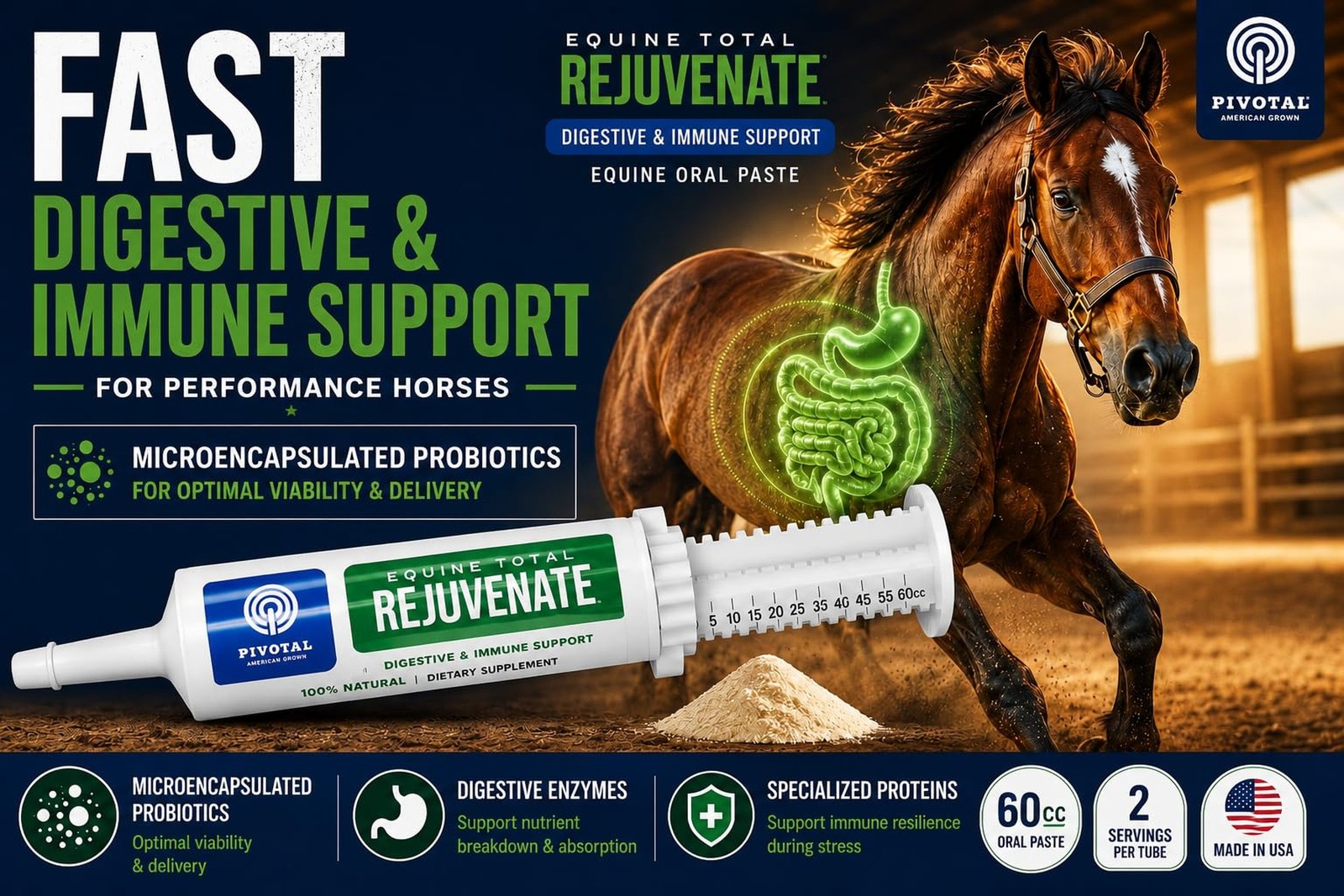 Equine Total Rejuvenate Horse Gut Health Supplement – Probiotics & Digesti