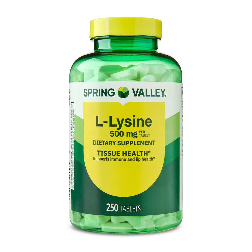 Spring Valley L-Lysine 500MG Dietary Supplement – 250 Count, Gluten Free, 1 Pack
