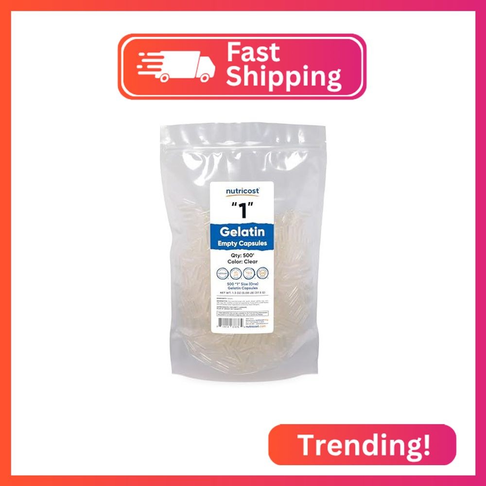 Nutricost Empty Capsules Gelatin Size 1-500 Clear Empty ‘1’ Gel Capsules – Koshe