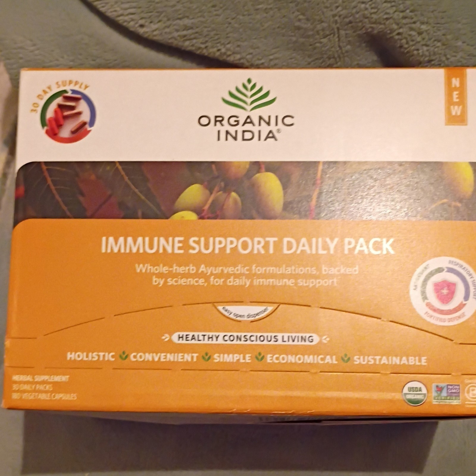 ORGANIC INDIA Organic Immune Support Daily Pack Capsules 30 Day Supply