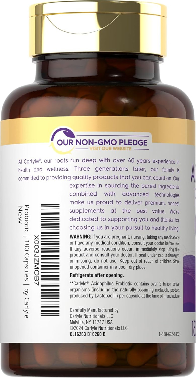 Acidophilus Probiotic for Women & Men’S Digestive Health 2 Billion CFU 180 Quick
