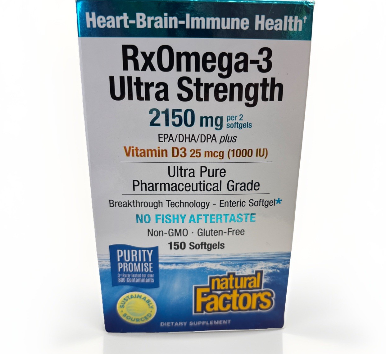 Natural Factors, RxOmega-3 Ultra Strength, 2,150mg Omega 3, 150 softgels Exp3/28