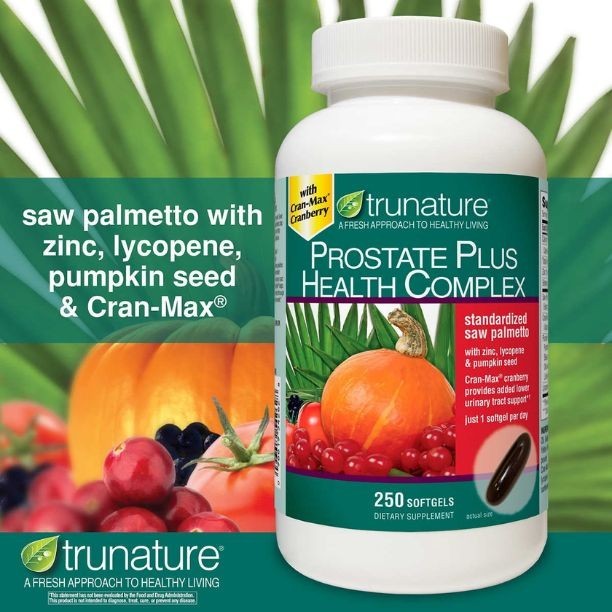2 Pack – TRUNATURE Prostate Plus Health Complex, 250 Softgels, w/d Saw Palmento.