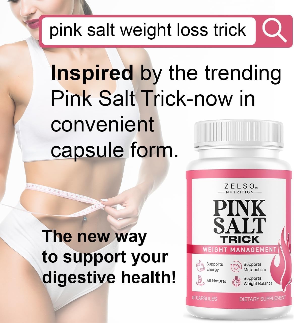 (3 Pack) Pink Salt Weight Trick Capsules – New Pink Salt Trick for Weight, En…