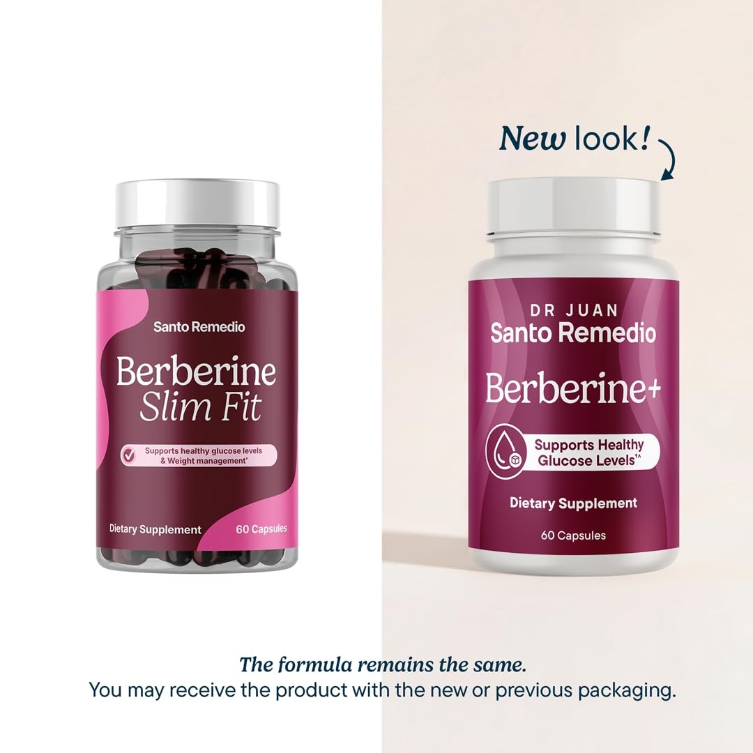 Santo Remedio Berberine, Dietary Supplement, Vegetarian, No Added Sugar, 60 C…