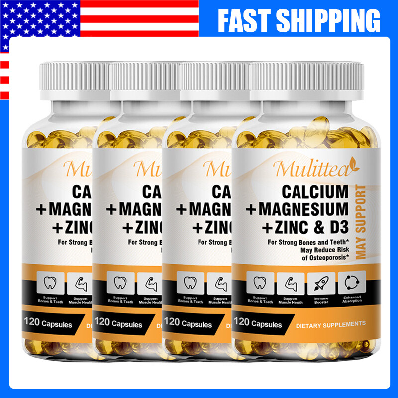 Zinc Calcium Magnesium & Vitamin D Complex Supplement Bone Muscle Immune Support