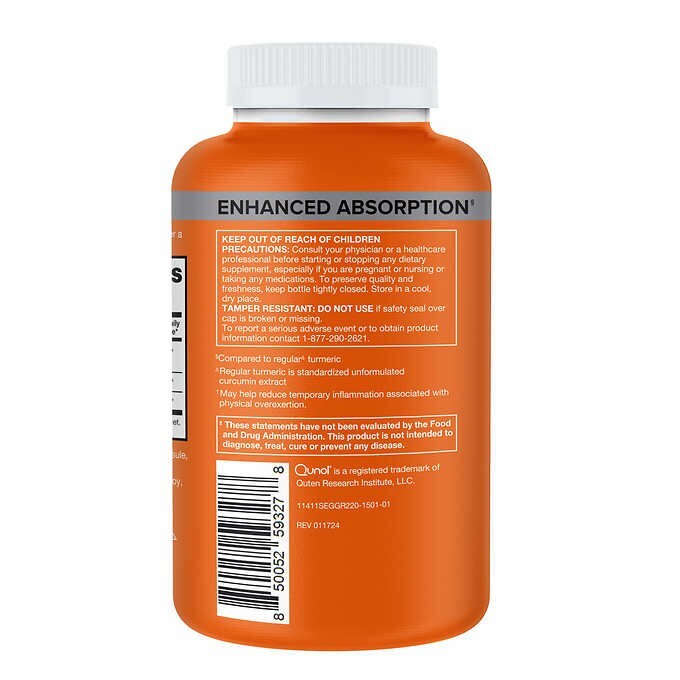 Qunol Turmeric 1,500 mg, 180 Capsules MFG SEALED