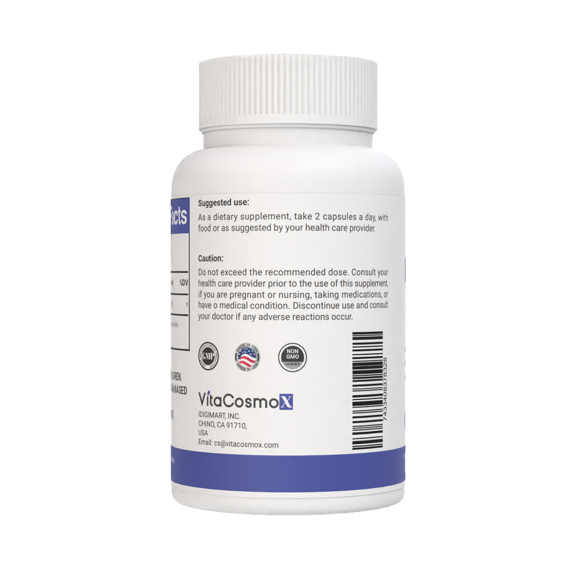 VitaCosmoX Niacinamide (Vitamin B3) 500mg, 120 Capsules Flush Free, Gluten Free