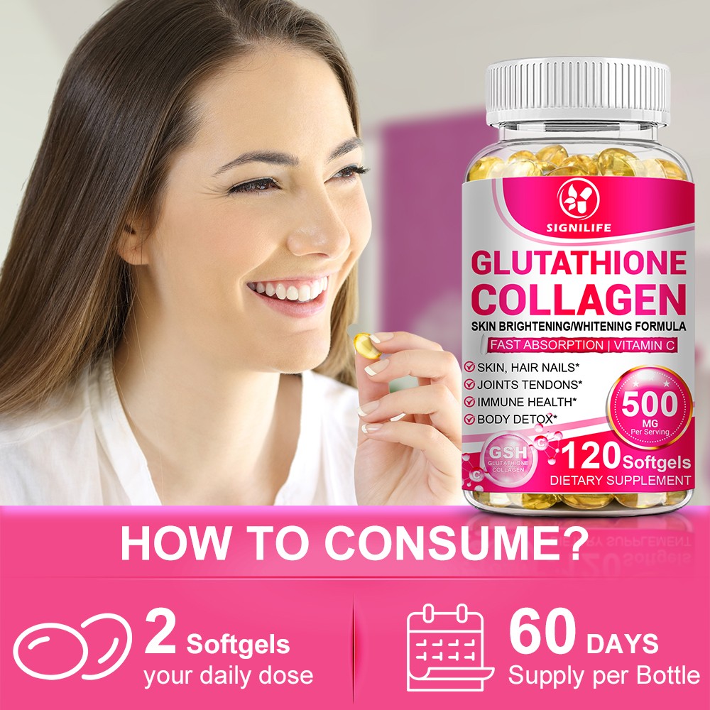 120 capsules collagen glutathione pills whitening skin bleaching lightening love