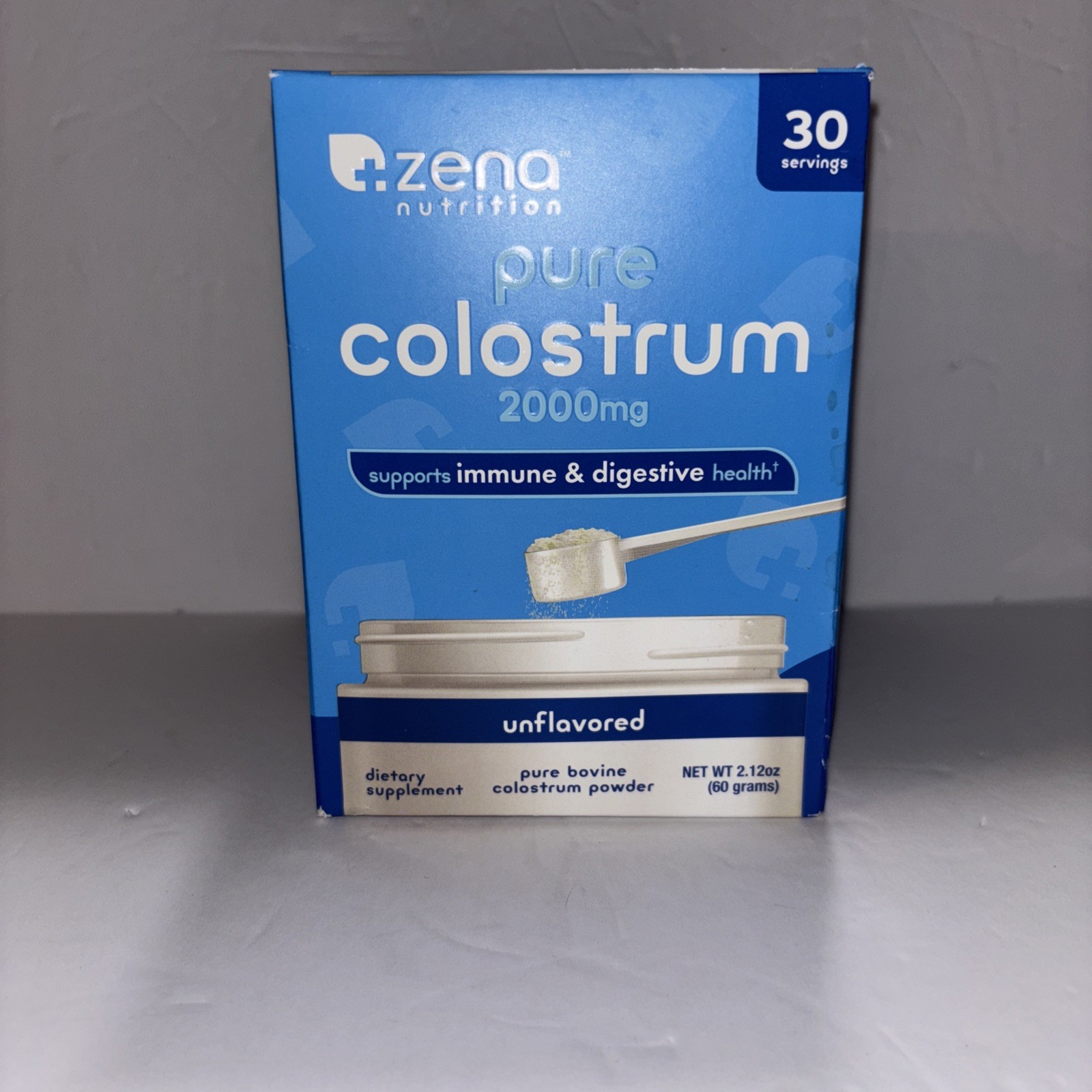 Zena Nutrition Pure Colostrum Powder 2000Mg 30 Servings Exp 02/28