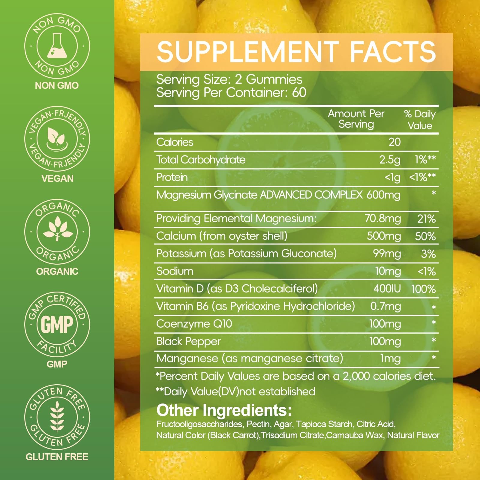 Cytona Magnesium Glycinate Gummies 600Mg Chewable Magnesium Supplements For