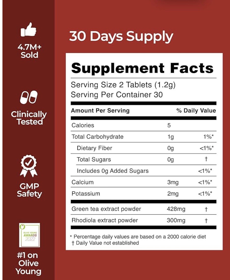 FOODOLOGY Coleology Cut Green Tea Extract For Women 60 Tablets 30 Days FREE SHIP