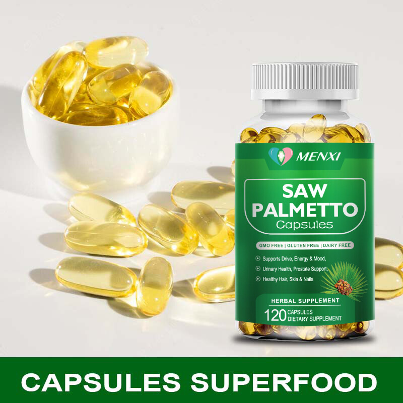 Saw Palmetto Extract Capsules for Men’s Prostate Health Wellness Supplement