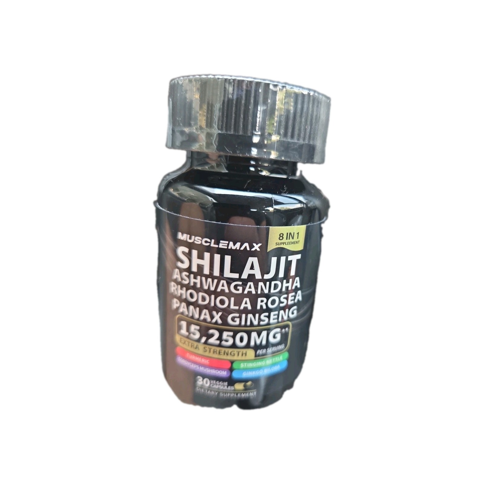 Muscle Max Shilajit, Ashwagandha, Rhodiola, Ginseng – 15,250mg Exp: 12/27