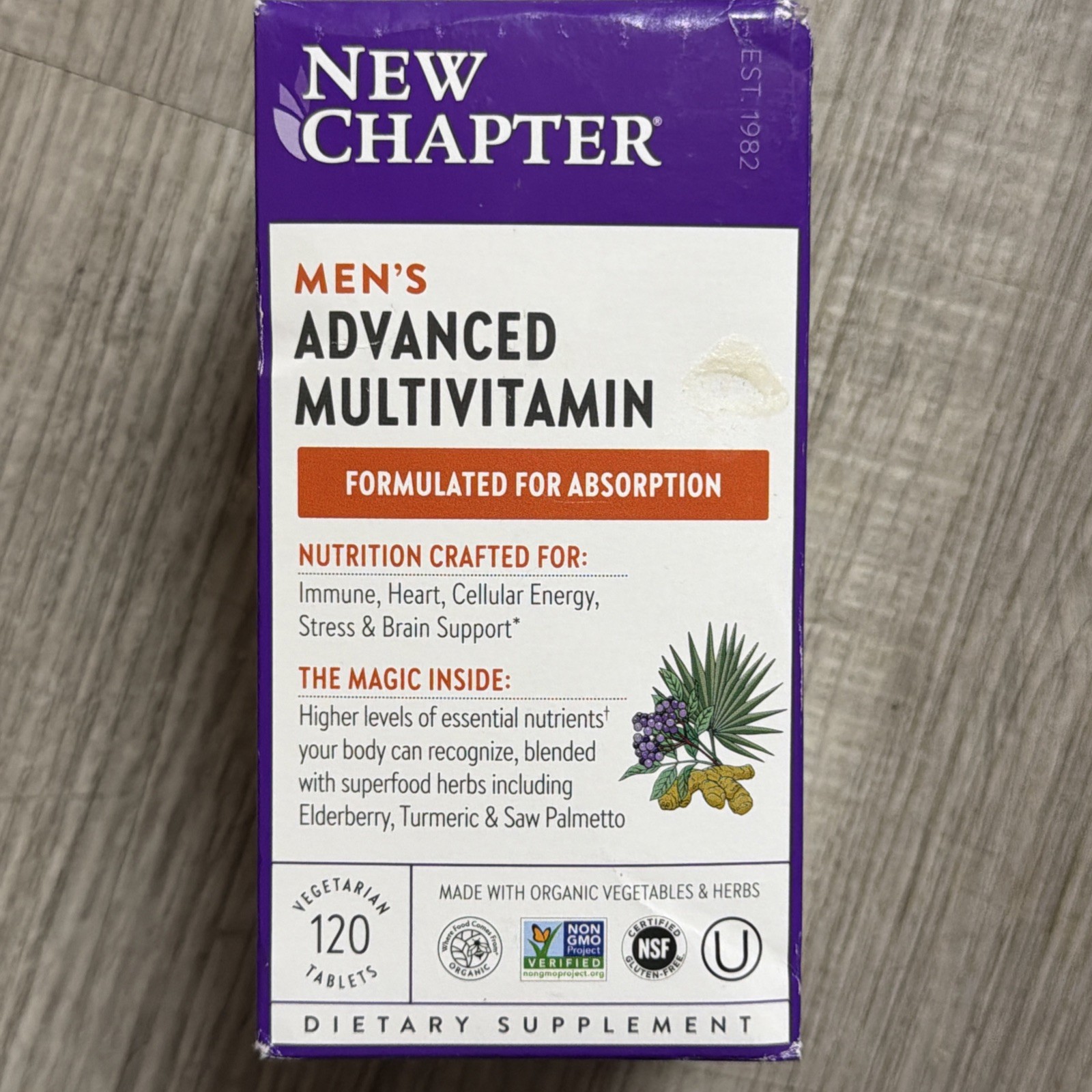 New Chapter Men’s Advanced Multivitamin, 120ct Tablets – EXP 08/2026