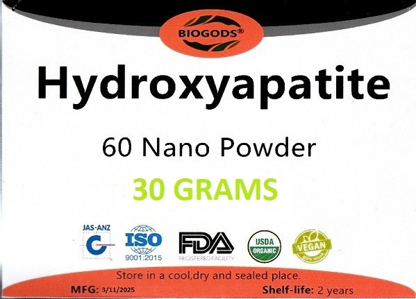 Hydroxyapatite 60 Nano Food Grade 99.95% Pure Teeth, Bone, Teeth Powder 1oz/30g